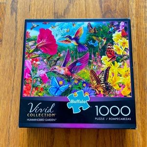 Puzzle Jigsaw 1000 Piece Hummingbird Garden Vivid Colors Poster Diagram Games